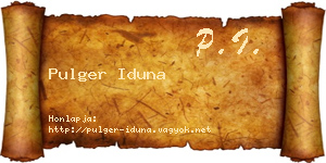 Pulger Iduna névjegykártya